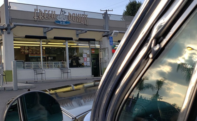 Car parked outside Fresh Donuts for the Gas And Glaze Cars and Coffee